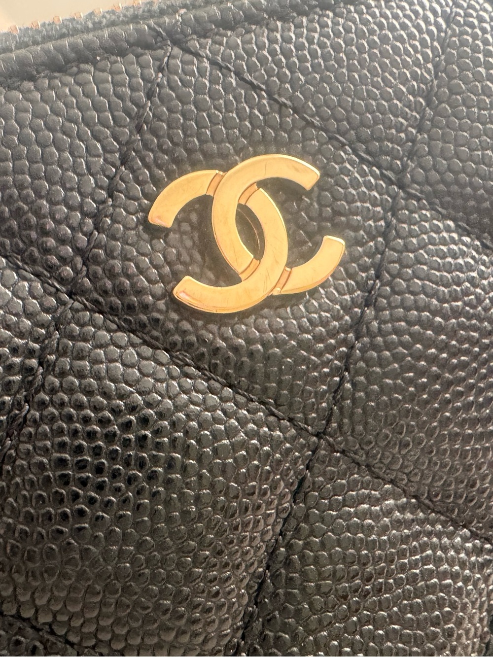 CHANEL Black Quilted Leather Clutch/Wallet on Chain with Gold-Tone Hardware - Picture 7 of 16